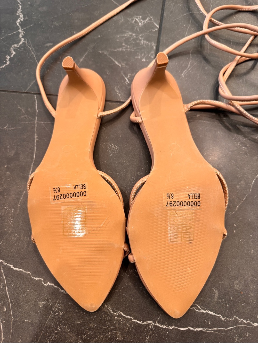 Vici Tan Lace-Up Mini Kitten Heel Sandals - Picture 4 of 5